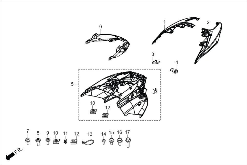 F-8A BODY COVER diagram showing 83628-ABS-400