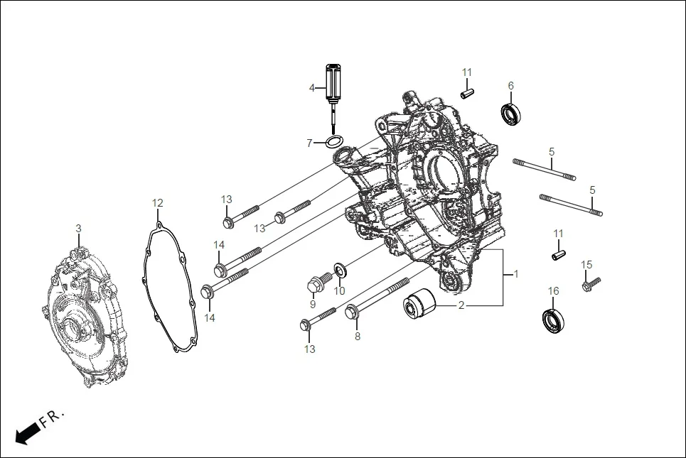 E-7 CRANK CASE &amp; COVER(RIGHT CRANK CASE)