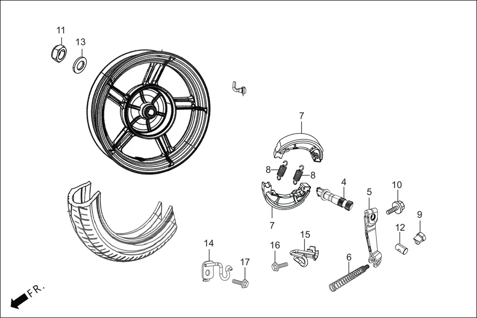 F-11_LX REAR WHEEL assembly diagram for Hero DESTINI 125(Dec.,2024)