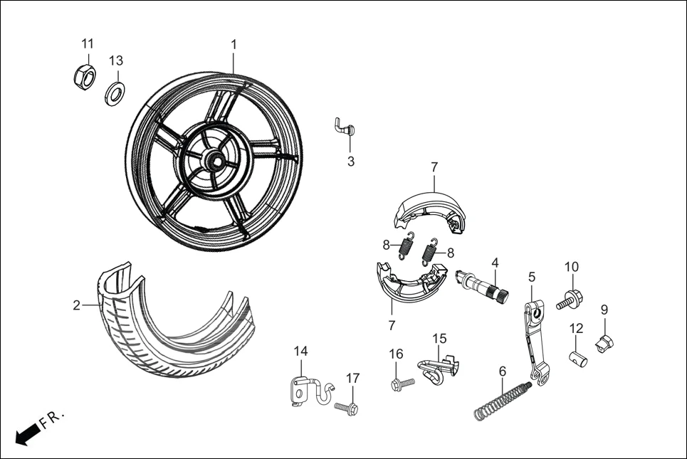 F-11_VX REAR WHEEL assembly diagram for Hero DESTINI 125(Dec.,2024)