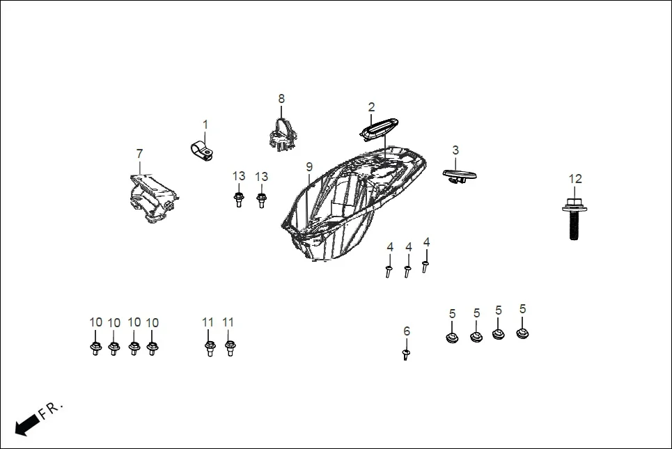 F-12A_VX/ZX REAR TRUNK / REAR BAG diagram showing 90112-KRP-900