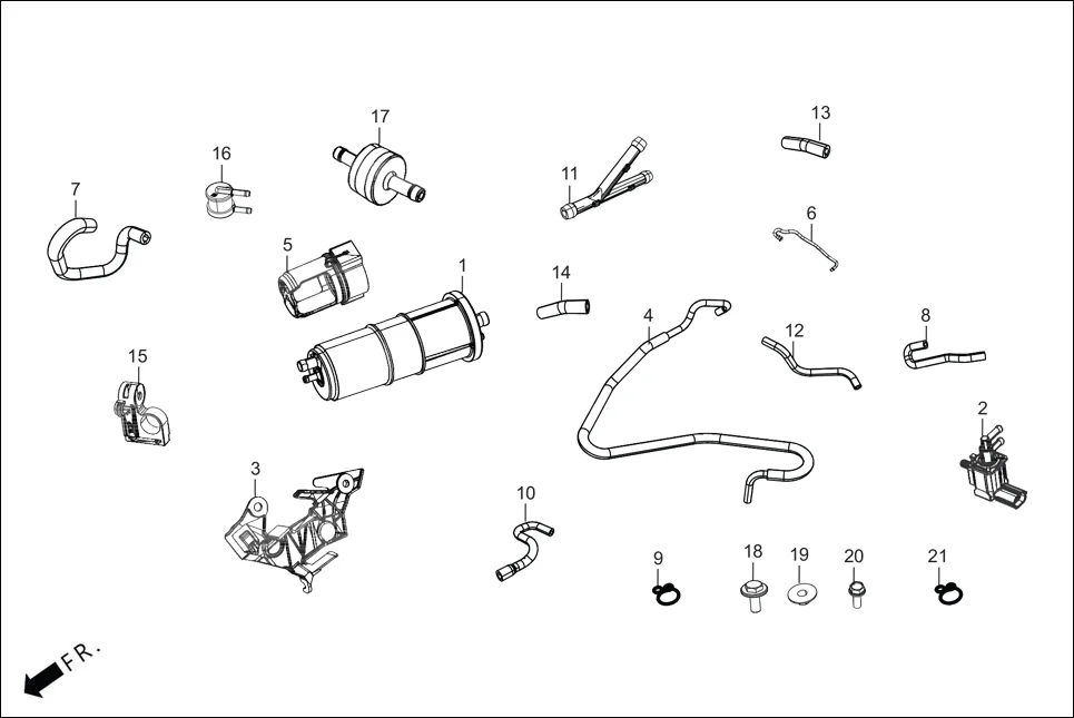 F-13A CANISTER ASSY. diagram showing 17697-AAN-410