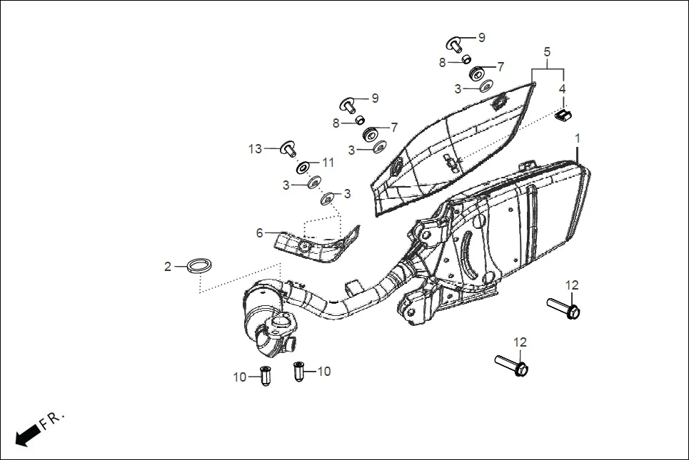 F-16 MUFFLER diagram showing 90108-RAA-000