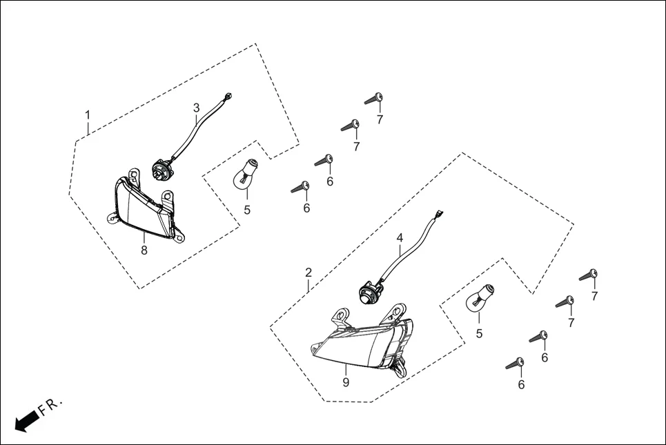F-19 FR WINKER / FR/REF assembly diagram for Hero DESTINI 125(Dec.,2024)