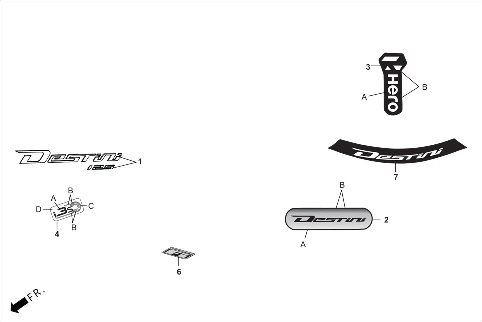 F-26_VX MARK/STRIPE assembly diagram for Hero DESTINI 125(Dec.,2024)