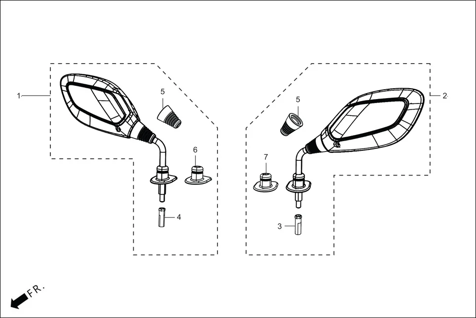 F-3B_VX MIRROR ASSY. diagram showing 88110-ABS-4110-27