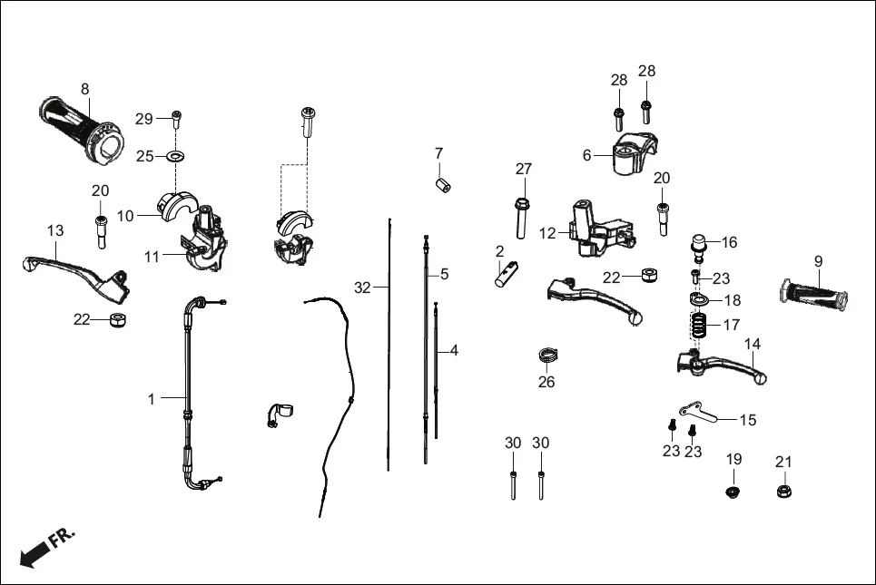 F-3_LX/VX HNDL.&amp; HNDL.COVER diagram showing 35340-KTP-890