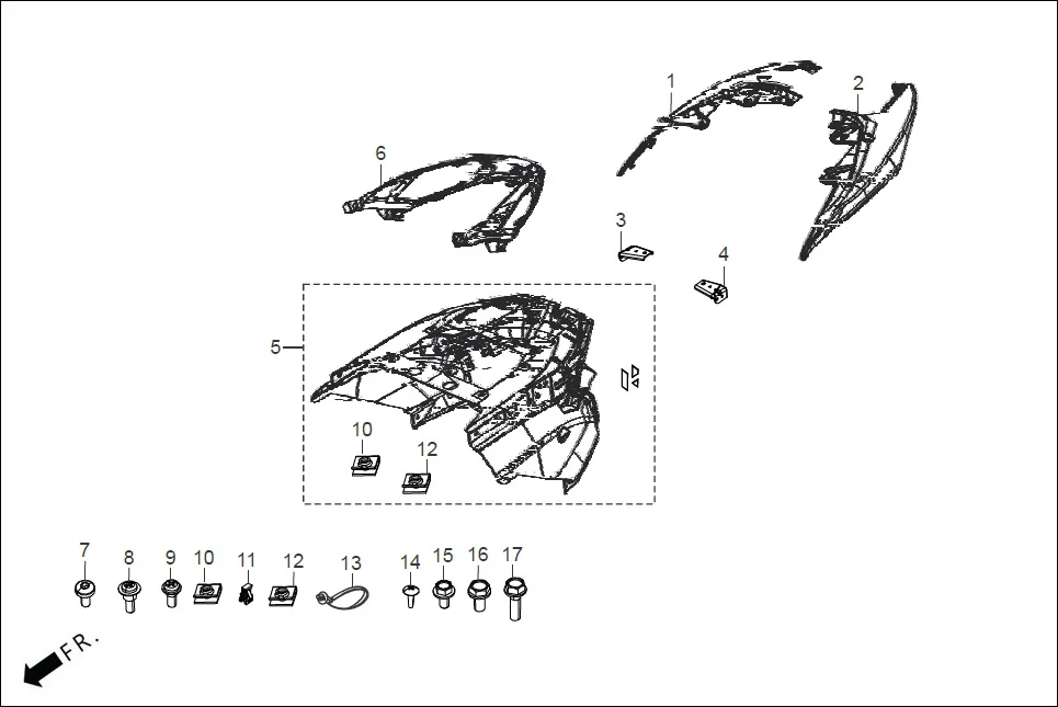F-8A BODY COVER assembly diagram for Hero DESTINI 125(Dec.,2024)