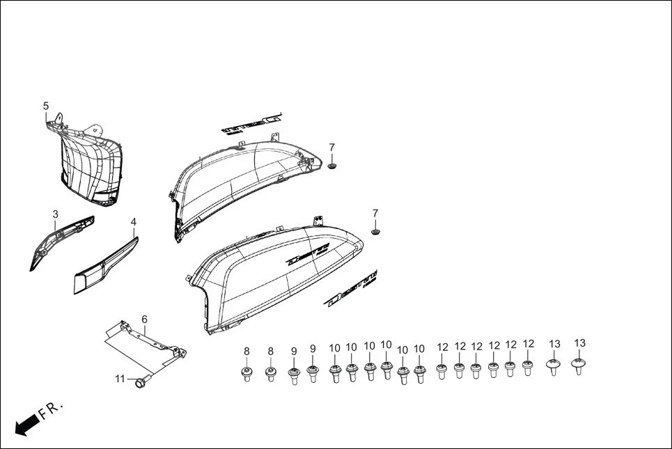 F-8_LX BODY COVER assembly diagram for Hero DESTINI 125(Dec.,2024)