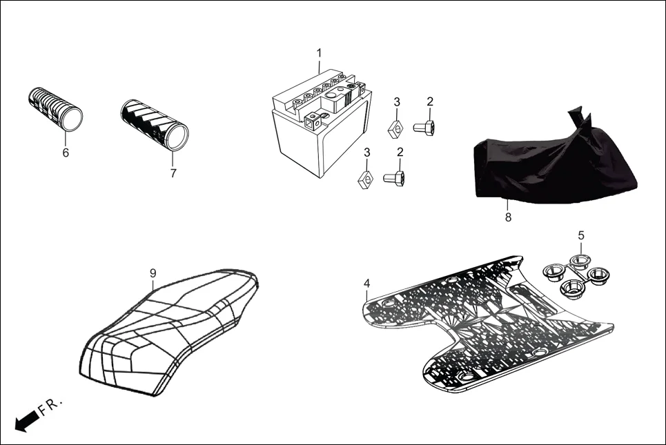 FOP-3 (OPTIONAL) assembly diagram for Hero DESTINI 125(Dec.,2024)