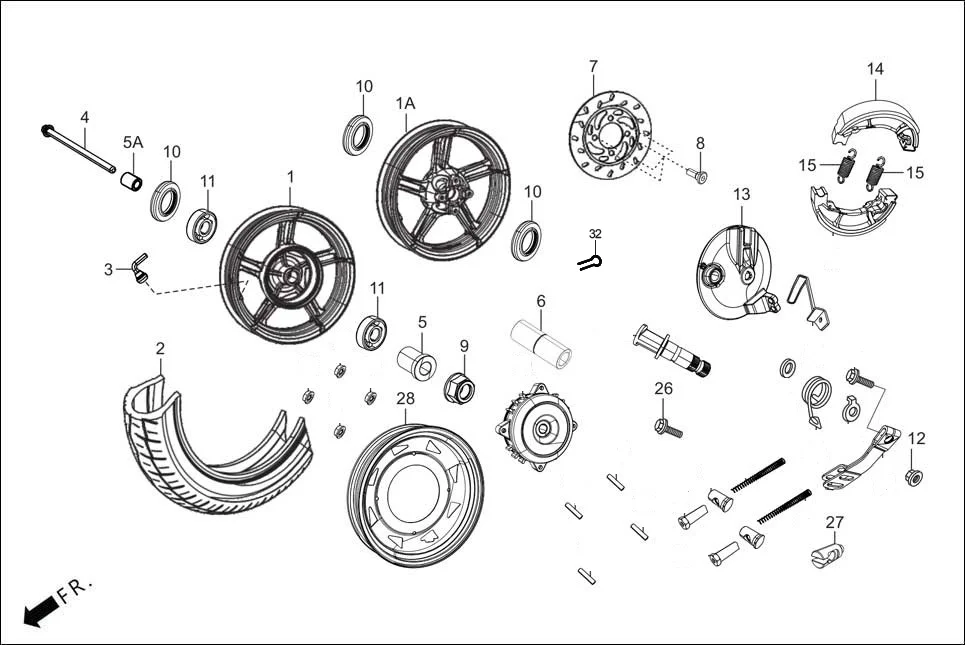 F-10_VX FRONT WHEEL/FRONT BREAK diagram showing 45251-ABG-010