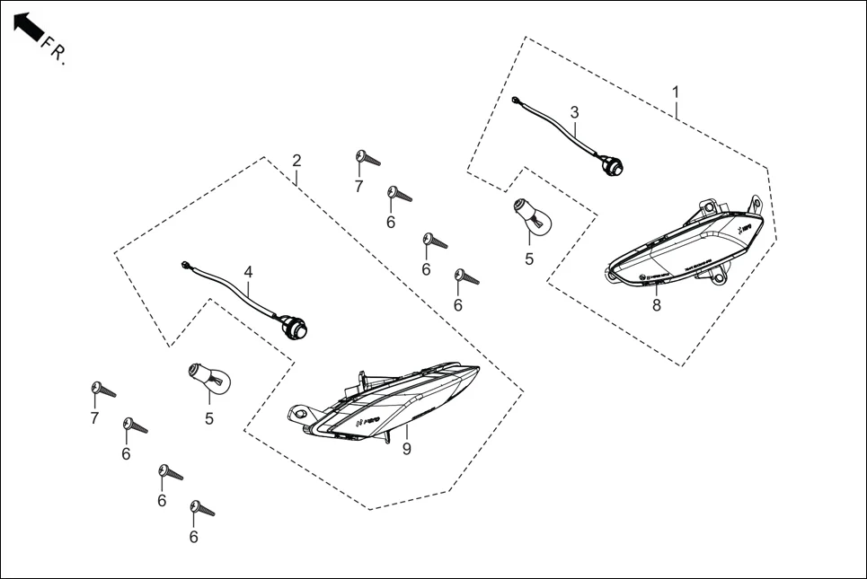 F-19A REAR WINKER assembly diagram for Hero DESTINI 125 BS6 OBD2(Apr., 2025)