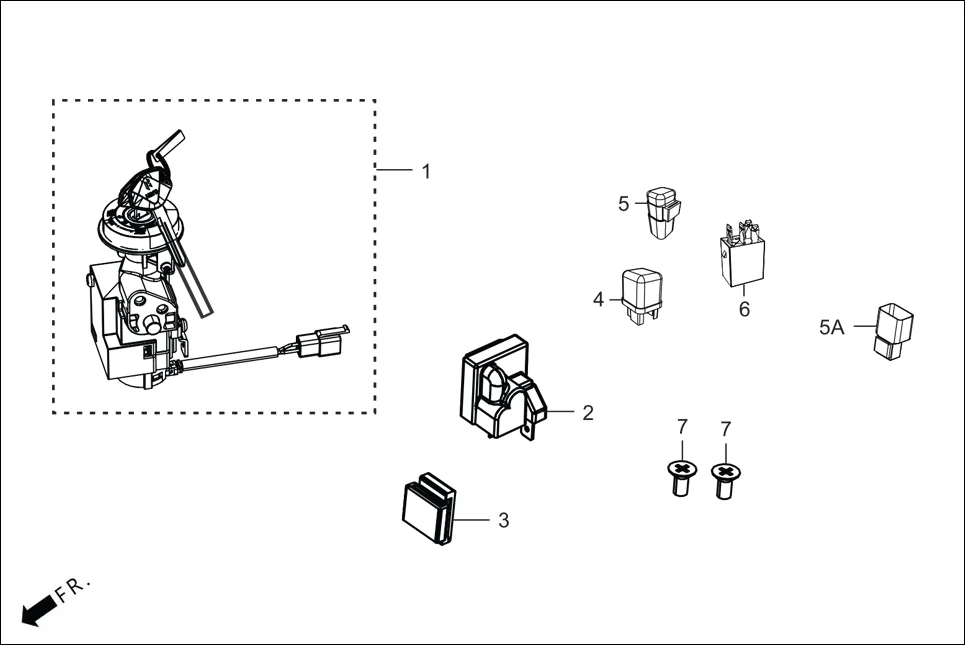 F-22A_ZX SWITCH &amp; RELAY assembly diagram for Hero DESTINI 125 BS6 OBD2(Apr., 2025)