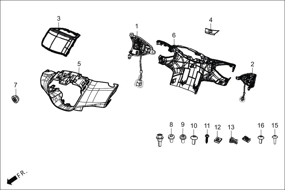 F-4A_ZX HANDLE COVER diagram showing 90101-KY6-000