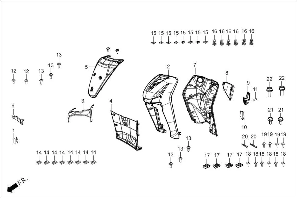 F-6_ZX FRONT COVER (FR. &amp; INNER COVER) assembly diagram for Hero DESTINI 125 BS6 OBD2(Apr., 2025)