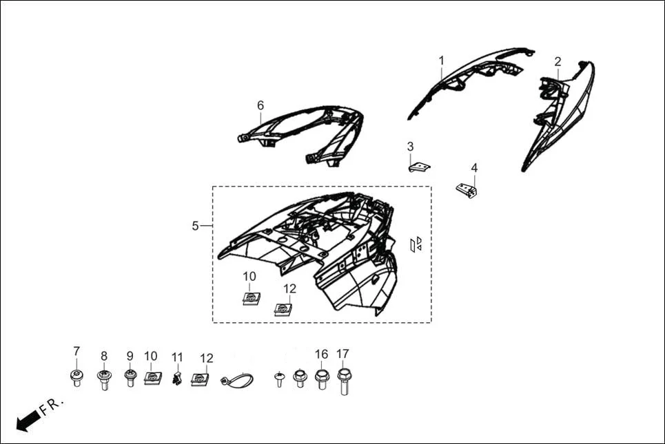 F-8A_ZX BODY COVER assembly diagram for Hero DESTINI 125 BS6 OBD2(Apr., 2025)