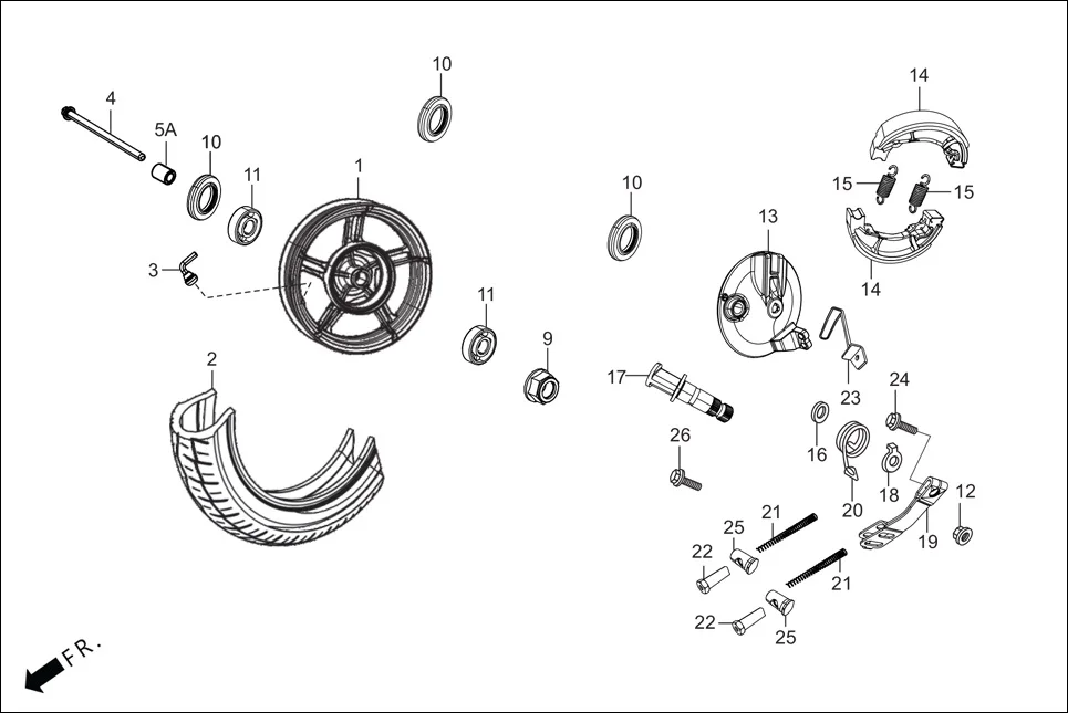 F-10-VX FRONT WHEEL/FRONT BREAK diagram showing 90306-KTE-911