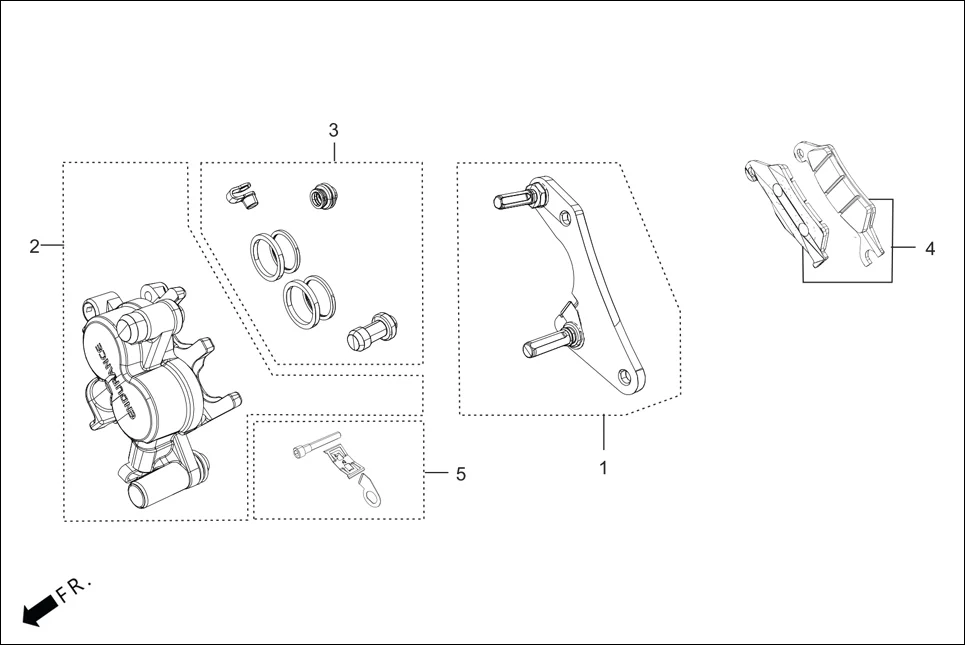 F-10A-ZX/ZX+ CALIPER ASSY. diagram showing ACPDC3F024000G