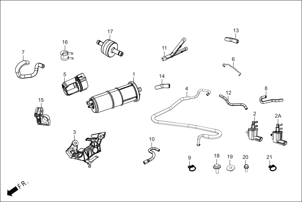 F-13A CANISTER ASSY. diagram showing 17697-AAN-410