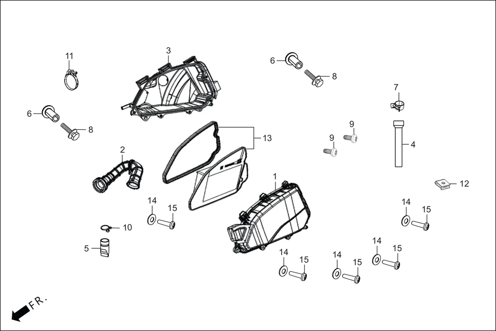 F-15 AIR CLEANER diagram showing 17235-ABV-001