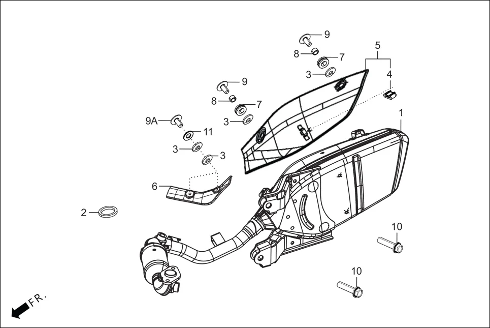 F-16 MUFFLER diagram showing 33619-459-840A