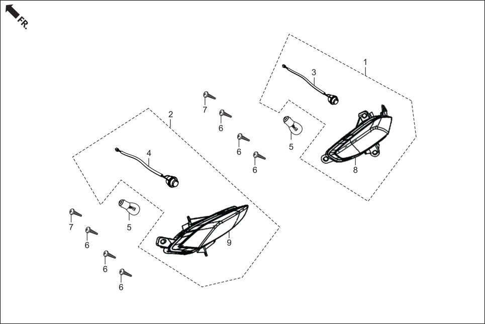 F-19A REAR WINKER assembly diagram for Hero DESTINI 125 BS6 OBD2 PHB CBS (Sept.,2025)