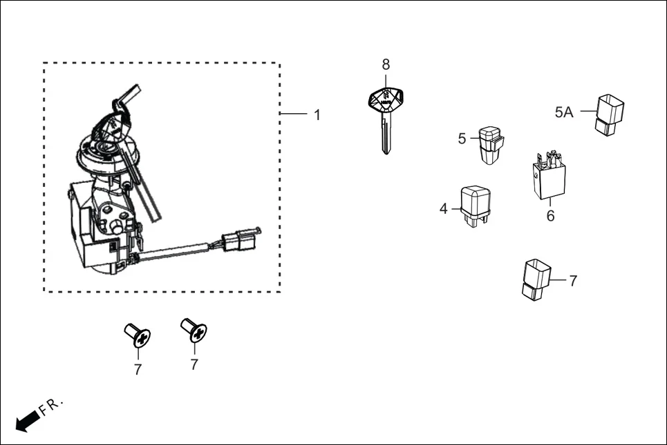F-22A-VX SWITCH &amp; RELAY diagram showing 38501-AAW-30099