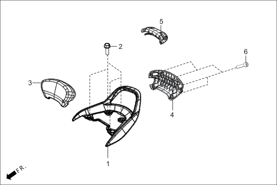 F-23A-ZX/ZX+ REAR GRIP diagram showing 95701-08025-07