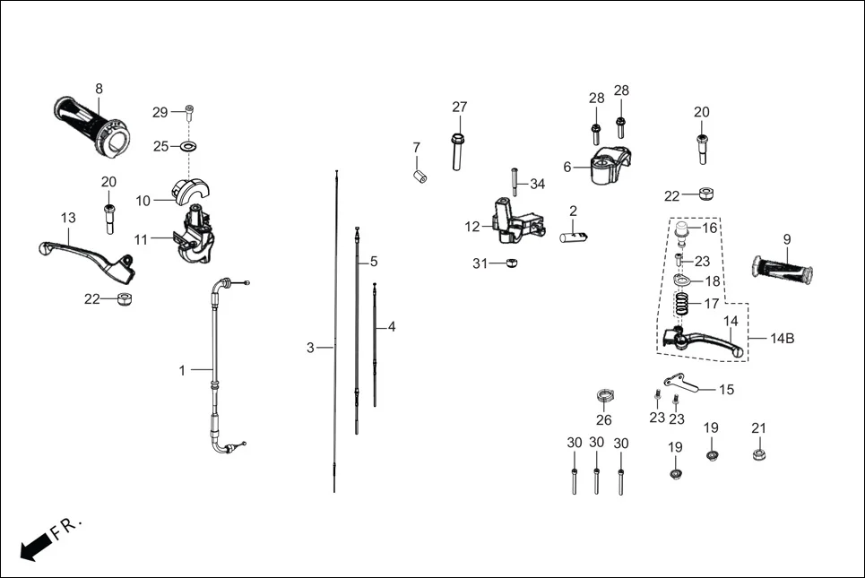 F-3-VX HNDL.&amp; HNDL.COVER diagram showing 17910-ABV-000
