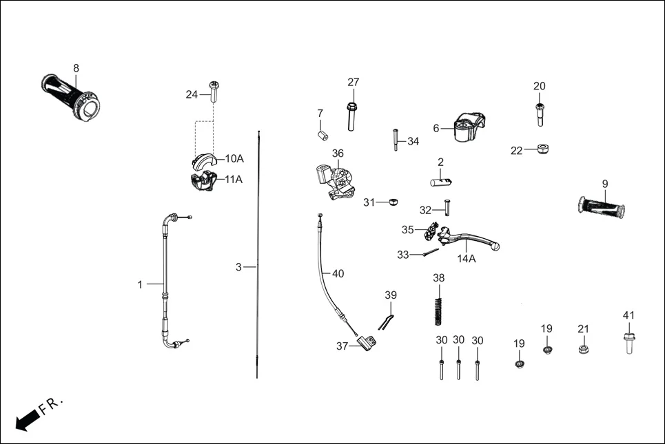F-3-ZX/ZX+ HNDL.&amp; HNDL.COVER diagram showing 53168-AAW-D10
