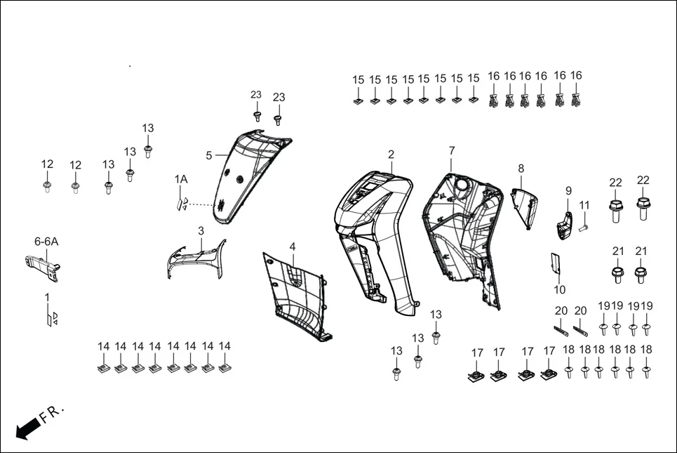 F-6-ZX/ZX+ FRONT COVER (FR. &amp; INNER COVER) diagram showing ABSEB4T0040BKG