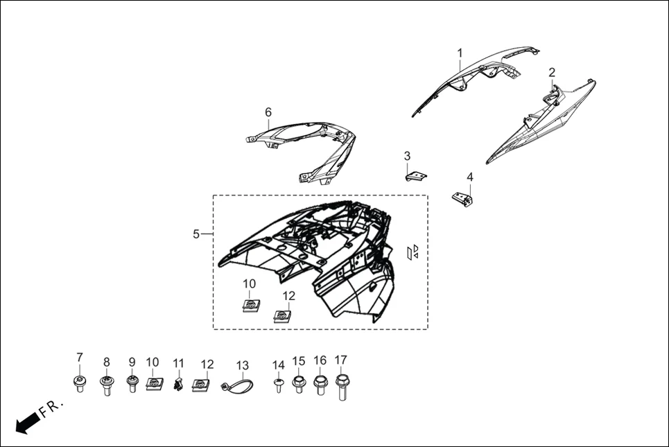 F-8A-VX BODY COVER diagram showing 91541-ABG-000