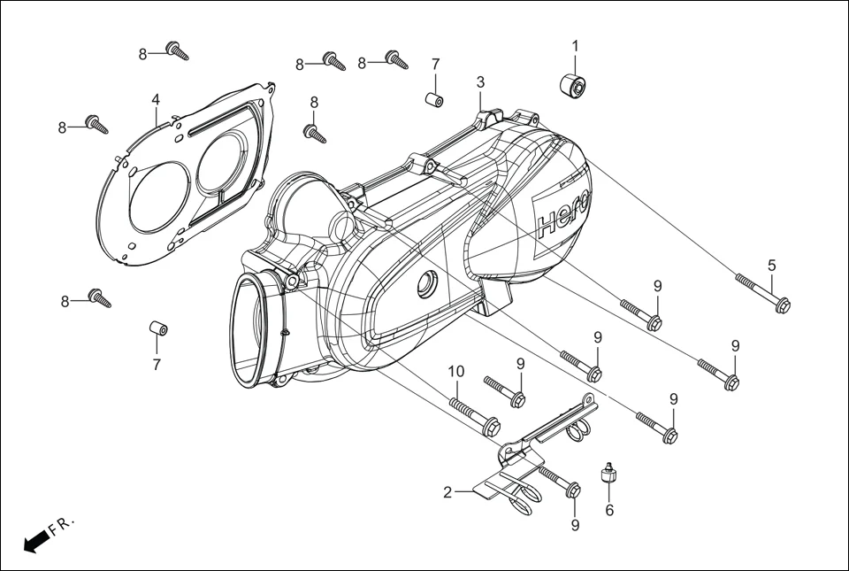 E-7A CRANK CASE &amp; COVER (LEFT CRANK CASE COVER)