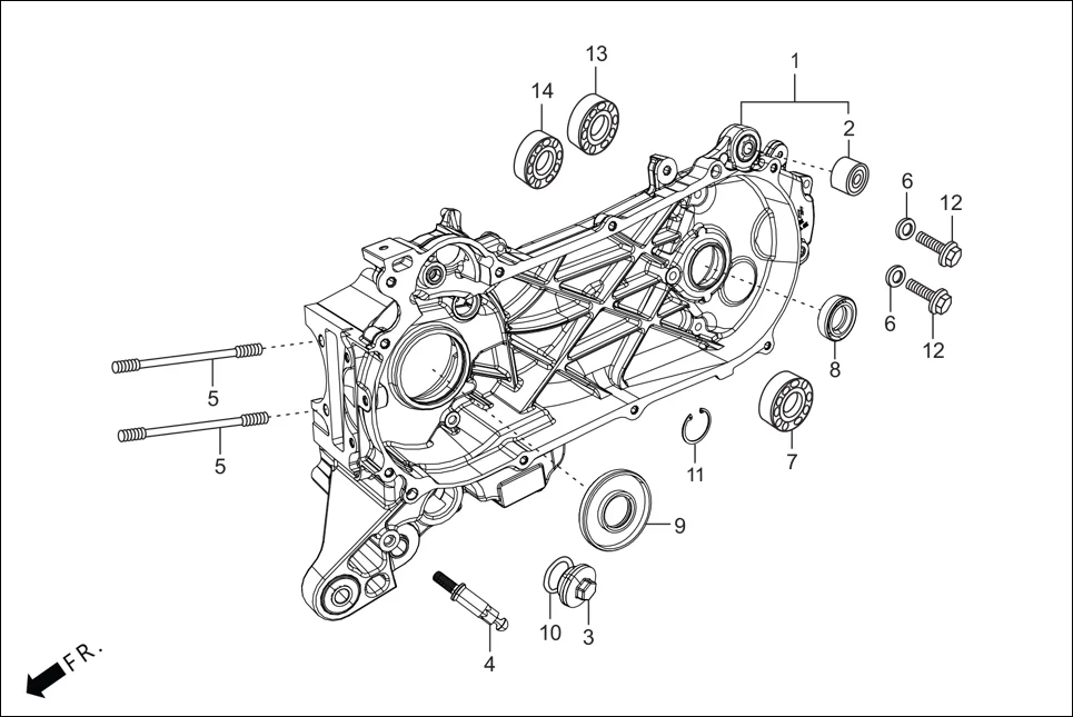 E-7B CRANK CASE &amp; COVER (LEFT CRANK CASE)
