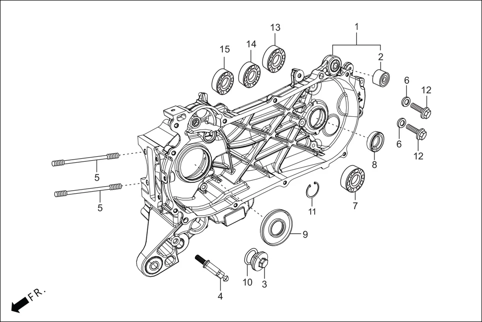 E-7B CRANK CASE &amp; COVER(LEFT CRANK CASE)