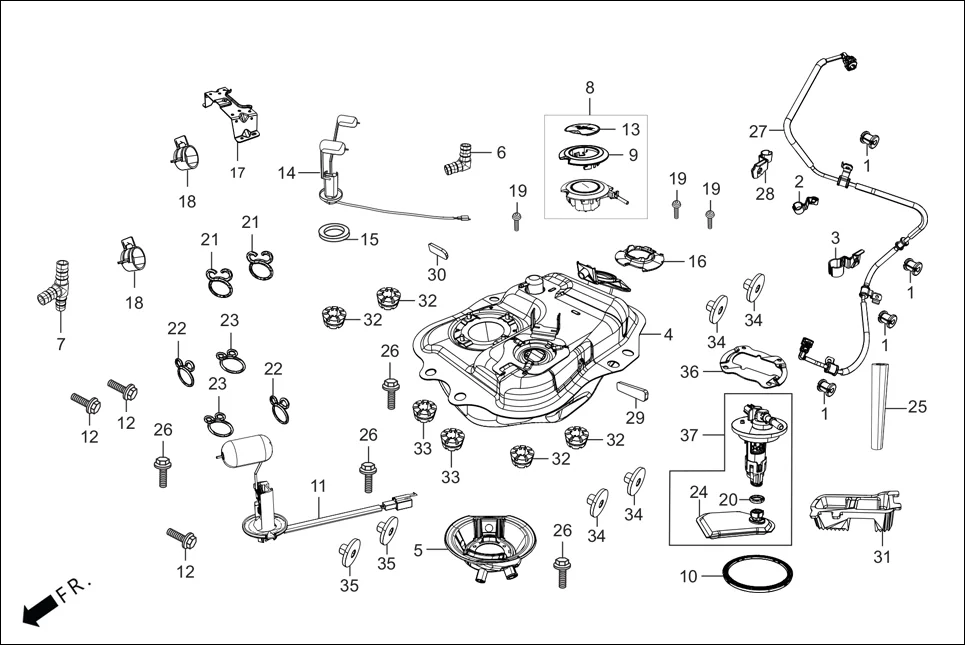 F-13 FUEL TANK diagram showing 90602-KPL-900