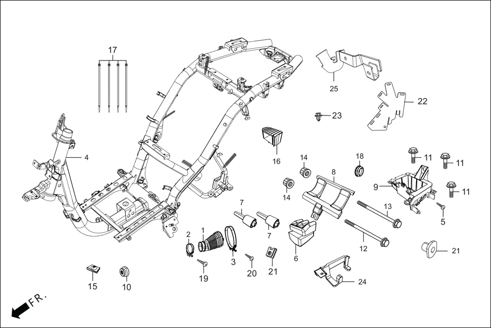 F-23 FRAME BODY diagram showing 93500-04032-0G