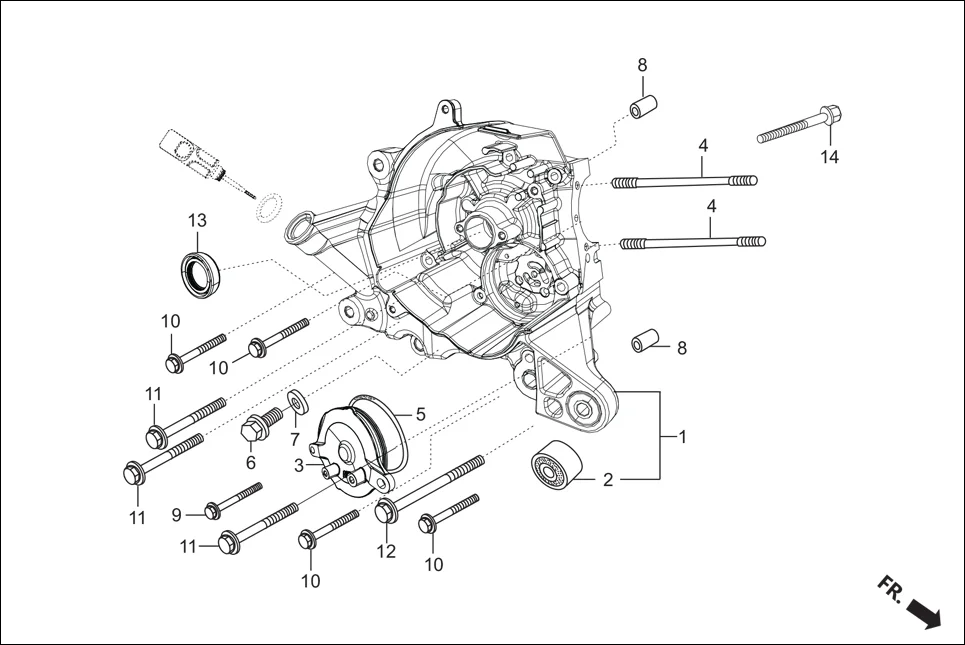 E-7 CRANK CASE &amp; COVER (RIGHT CRANK CASE)