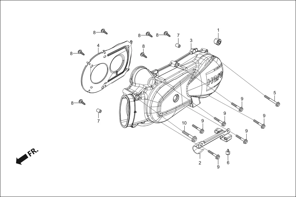 E-7A CRANK CASE &amp; COVER (LEFT CRANK CASE COVER)