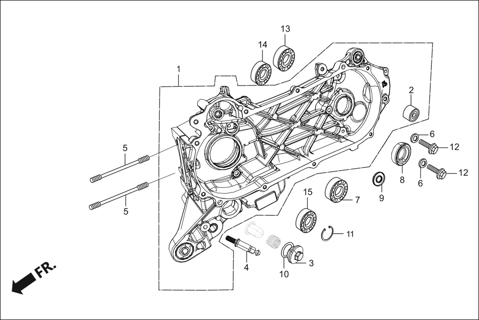 E-7B CRANK CASE &amp; COVER (LEFT CRANK CASE)