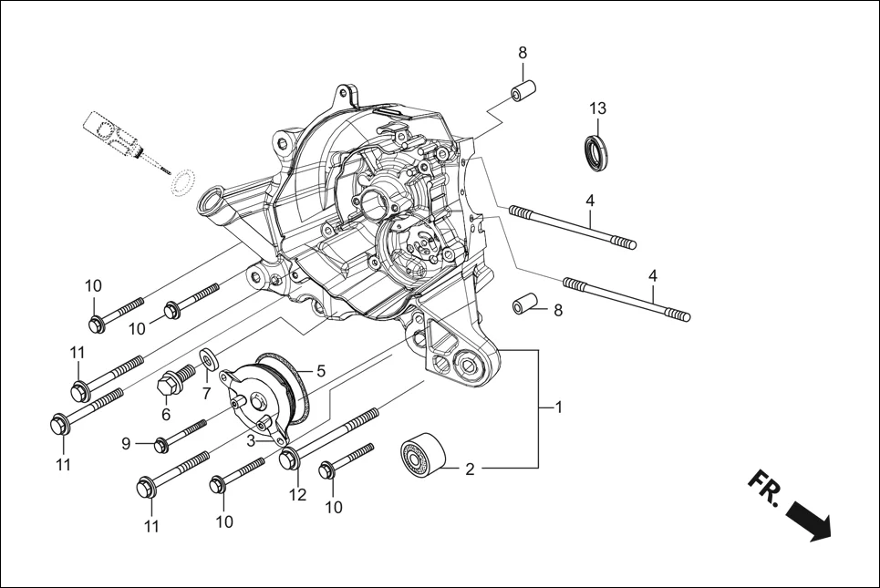 E-7 CRANK CASE &amp; COVER (RIGHT CRANK CASE)