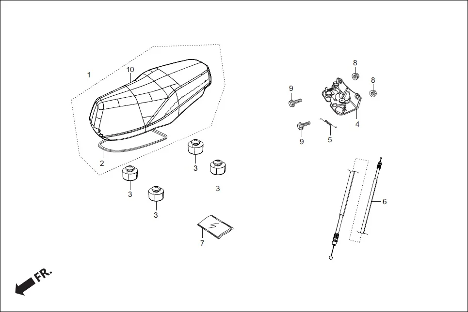 F-12-LX SEAT assembly diagram for Hero Destini 125 (Oct, 2018)