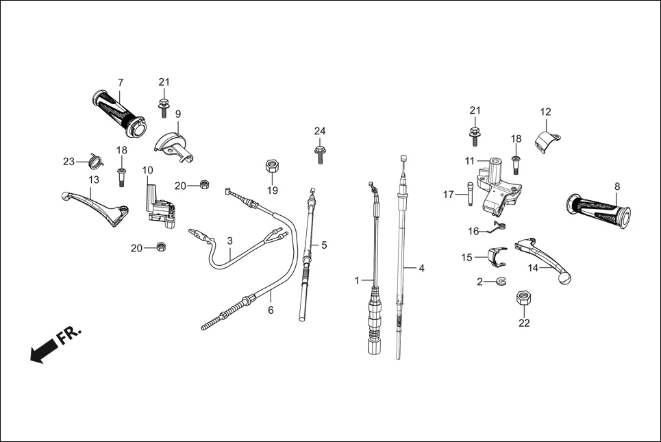 F-3A HNDL.&amp; HNDL.COVER assembly diagram for Hero Destini 125 (Oct, 2018)
