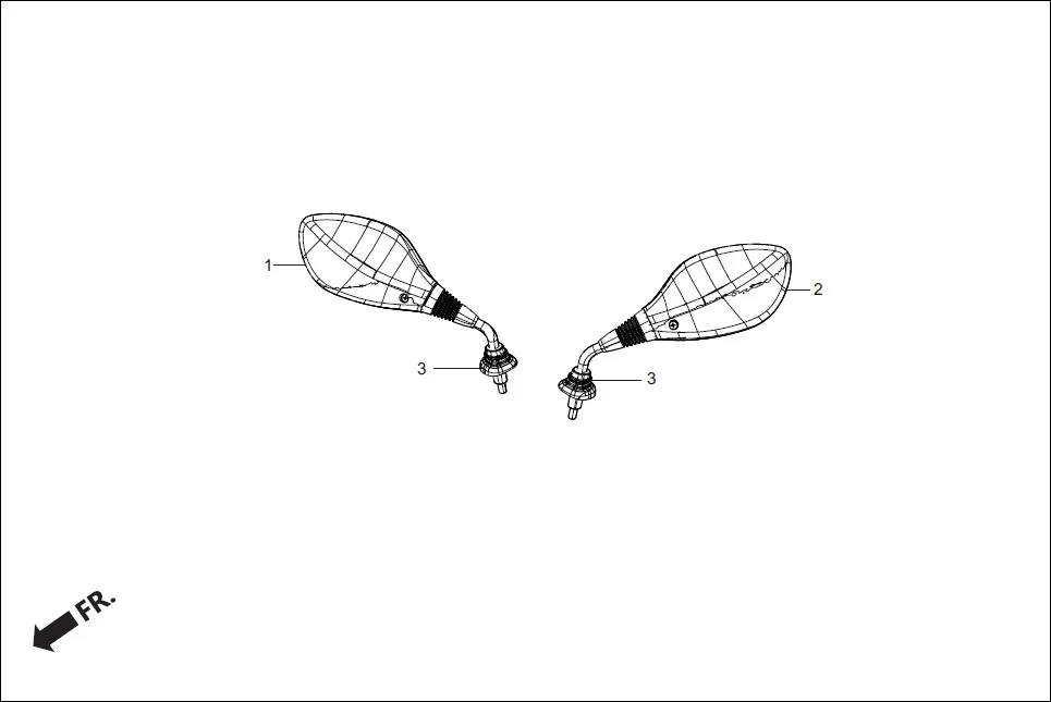 F-3B-VX MIRROR ASSY. (VX) assembly diagram for Hero Destini 125 (Oct, 2018)