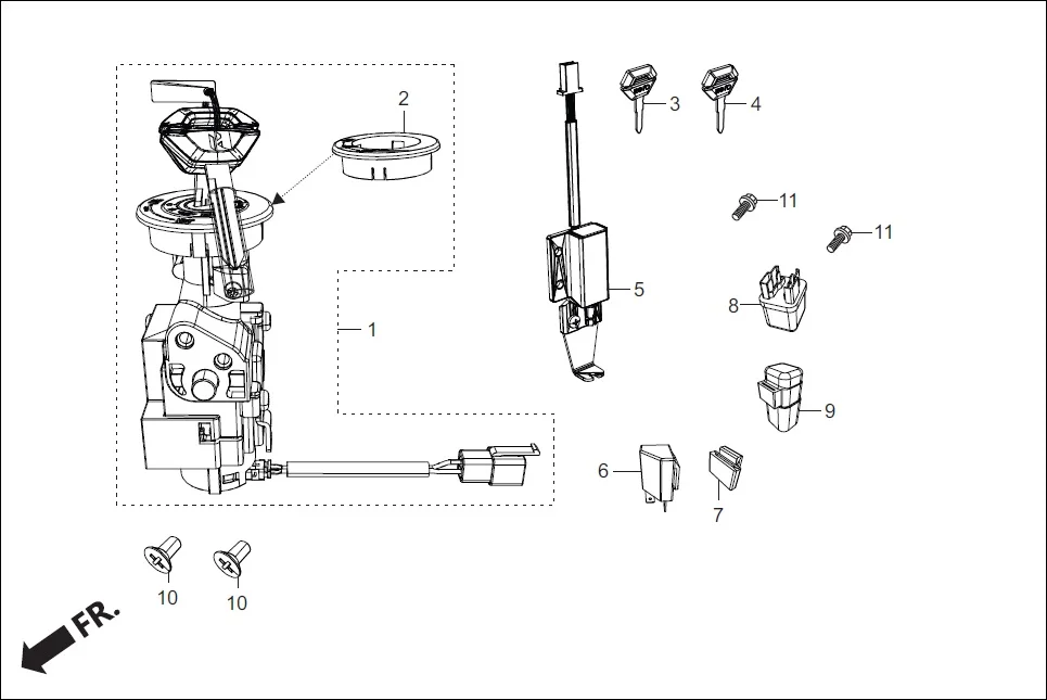 F-4 SWITCH &amp; RELAY assembly diagram for Hero Destini 125 (Oct, 2018)