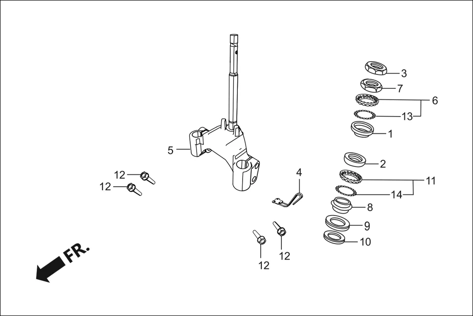 F-9 FRONT CUSHION (STRG. STEM) assembly diagram for Hero Destini 125 (Oct, 2018)