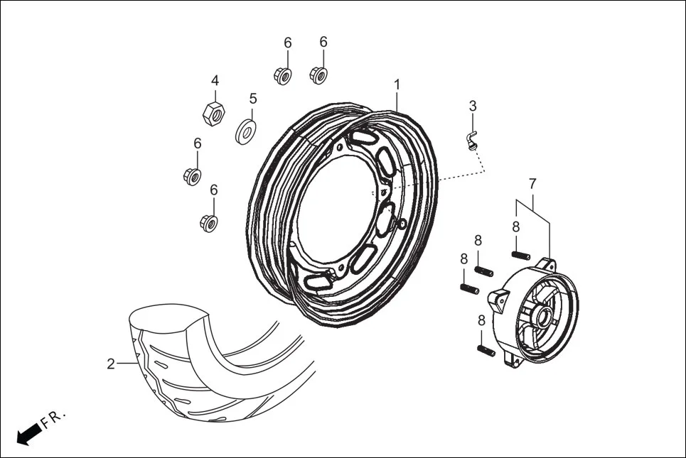 F-11 REAR WHEEL assembly diagram for Hero Destini BSVI Prime(Jun,2023)