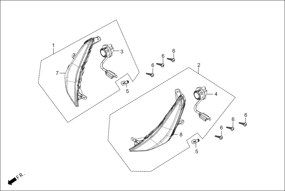 F-19 FR.WINKER / FR.REFLECTOR assembly diagram for Hero Destini BSVI Prime(Jun,2023)