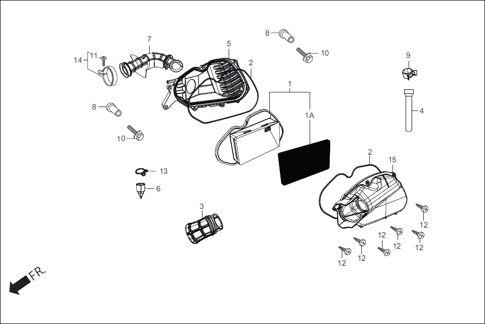 F-15 AIR CLEANER assembly diagram for Hero DESTINI PRIME OBD PHA B(May, 2025)