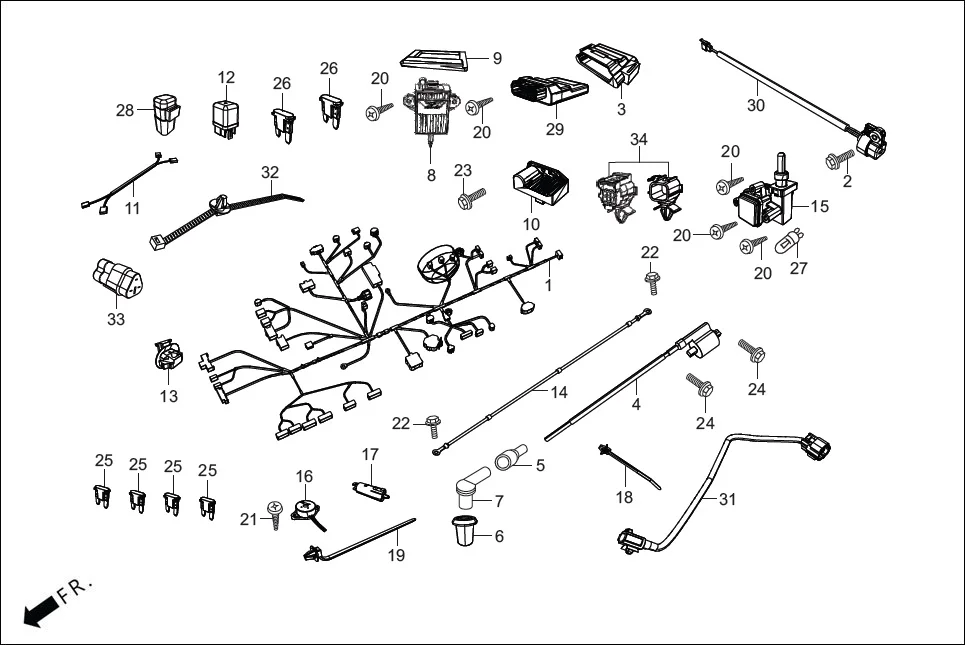 F-22 ELECTRICALS (WIRE HARNESS) diagram showing 91540-AAN-410